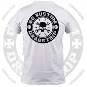 Dragstrip Clothing Go Kustom Mens T`shirt in White